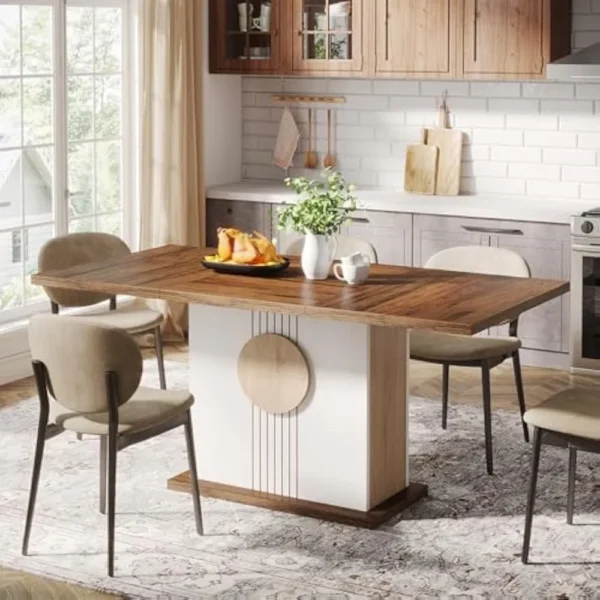 Farmhouse Dining Table: Solid Wood, Made in the USA, Seats 4-6 - Image 2