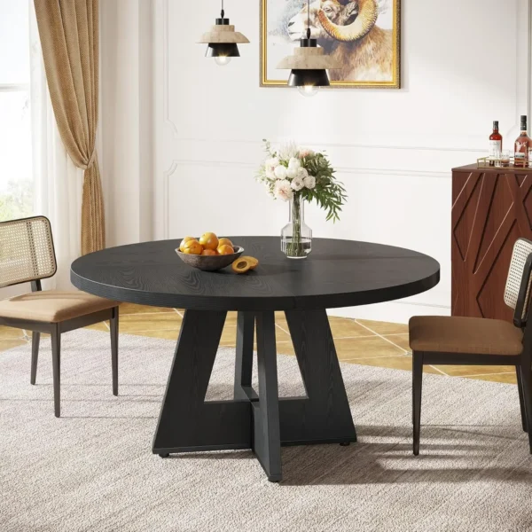 Rustic Farmhouse Dining Table: 47" Round Table for Intimate Meals and Versatile Living - Image 10