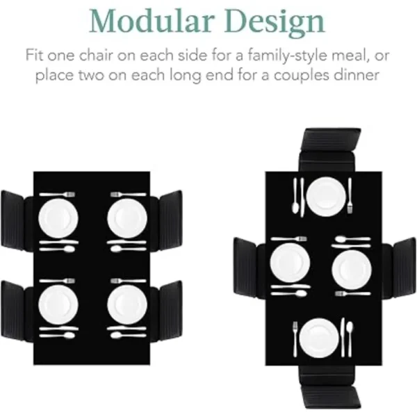 5-Piece Glass Dining Set, Modern Kitchen Table Furniture for Dining Room, Dinette, Compact Space-Saving w/Glass Tabletop - Image 4
