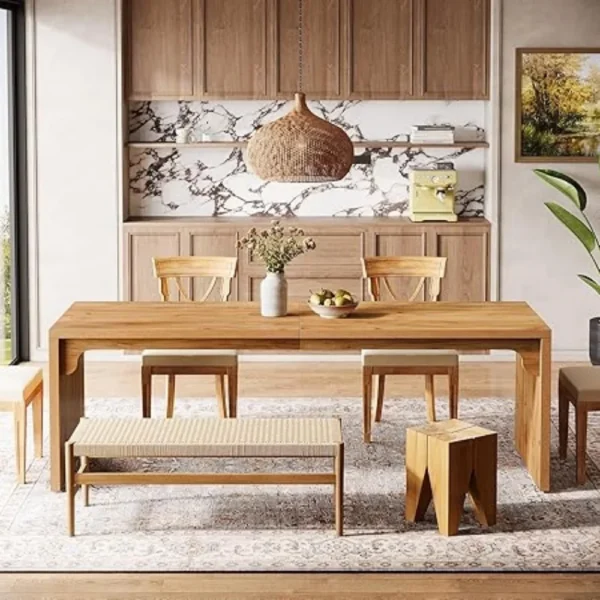 Modern 78" Rectangular Dining Table for 6-8: Elevate Your Dining Experience - Image 4