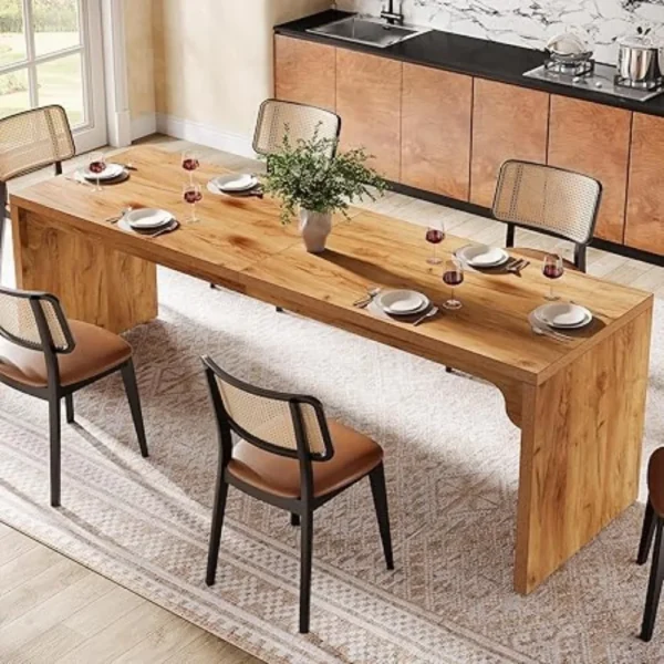 Modern 78" Rectangular Dining Table for 6-8: Elevate Your Dining Experience - Image 5