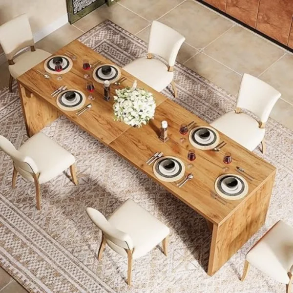 Modern 78" Rectangular Dining Table for 6-8: Elevate Your Dining Experience - Image 6