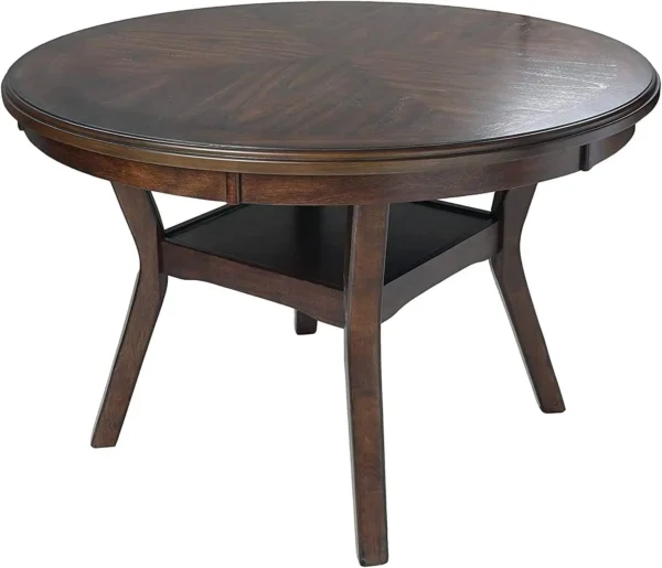5 Piece Dining Set with 1 Table and 4 Chairs Cherry Brown High Quality Long Lasting Furniture Solid Wood - Image 4