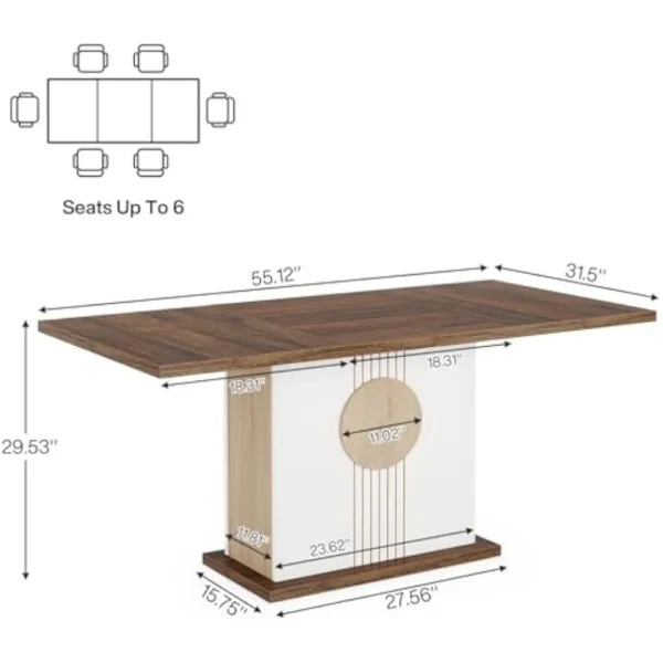 Farmhouse Dining Table: Solid Wood, Made in the USA, Seats 4-6 - Image 4