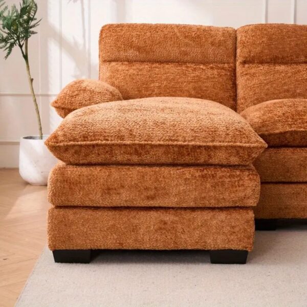 The Sofia Chenille Chaise Sofa - Image 9