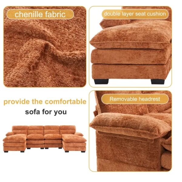 The Sofia Chenille Chaise Sofa - Image 10