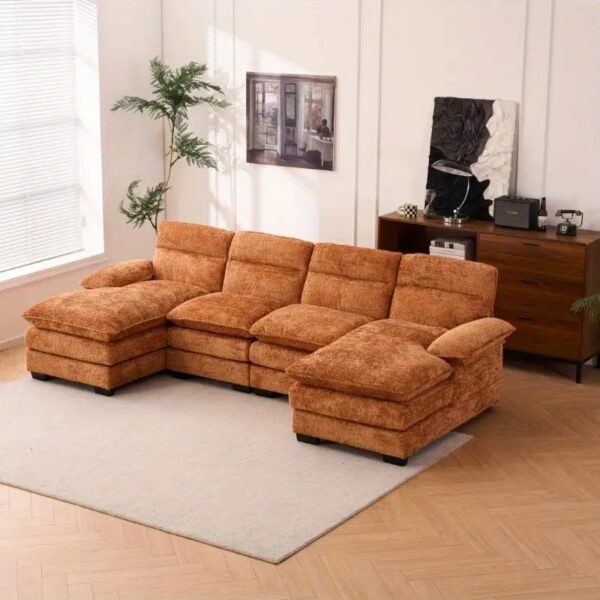 The Sofia Chenille Chaise Sofa - Image 4