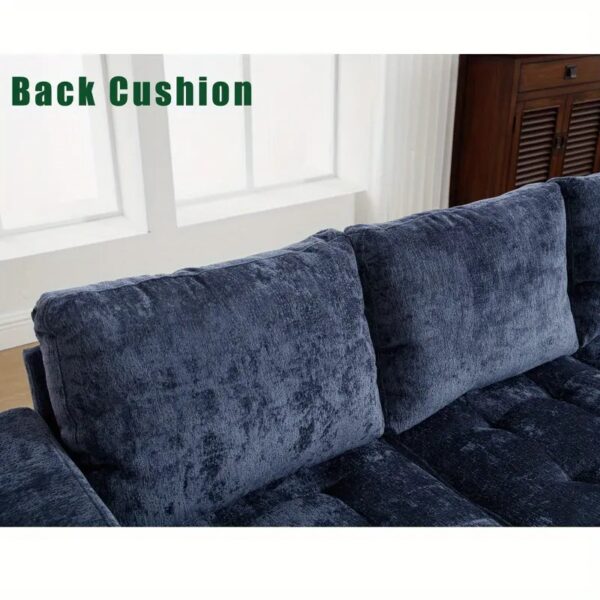 The Sofira Chenille Classic Couch with Ottoman - Image 14