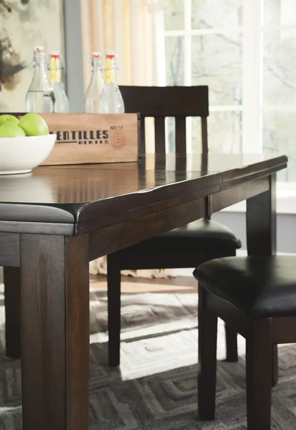 Sheridan Traditional Rectangular Dining Extension Table, Seats 8, Dark Brown, Casual, Classic, Sturdy - Image 3