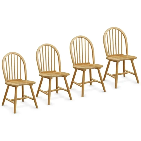Set of 4 Windsor Chairs, Wood Dining Chairs, French Country Armless Spindle Back Dining Chairs, Farmhouse Kitchen Dining - Image 2