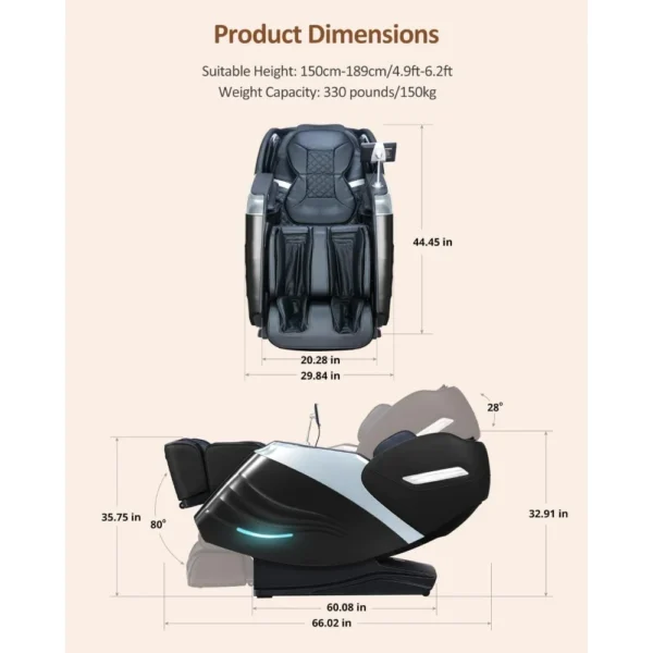 Full Body Zero Gravity SL Track Massage Chair with Yoga Stretching - Image 10