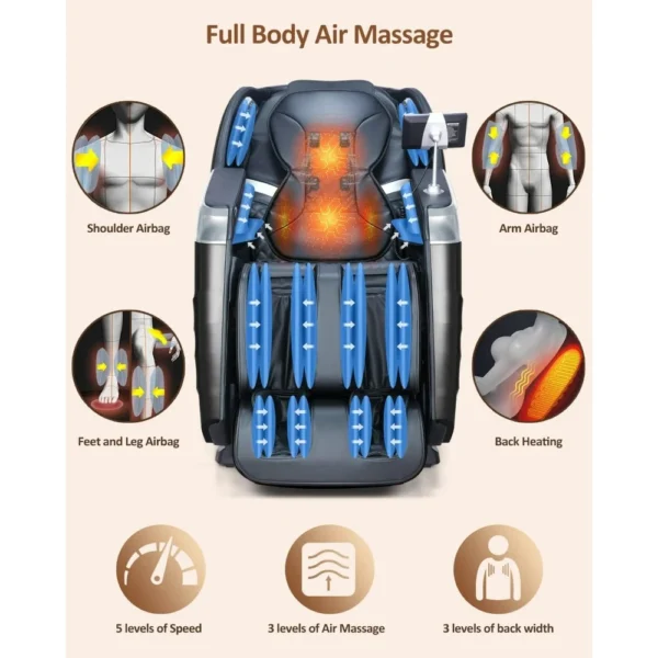 Full Body Zero Gravity SL Track Massage Chair with Yoga Stretching - Image 13
