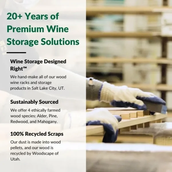 Living Series Table Top Wine Rack - Durable and Modular Wine Storage System, Redwood Unstained - Holds 36 Bottles - Image 2