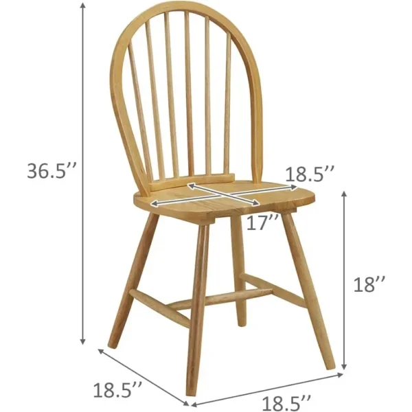 Set of 4 Windsor Chairs, Wood Dining Chairs, French Country Armless Spindle Back Dining Chairs, Farmhouse Kitchen Dining - Image 6
