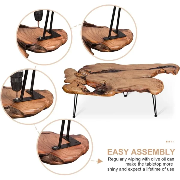 DUTRIEUX Live Edge Natural Wood Coffee Table, 35” x 20” - Image 3