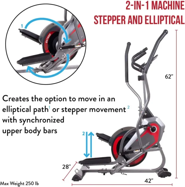 2-in-1 Elliptical Stepper: Patented HIIT Training for Home Fitness - Image 6