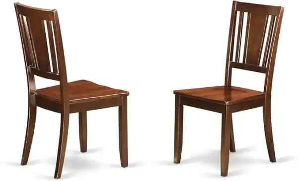 Dudley Kitchen Dining Faux Leather Upholstered Wood Chairs, Set of 2, Mahogany Finish - Image 8