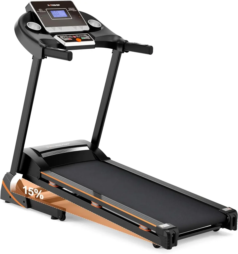 3HP Folding Treadmill with 0-15% Auto Incline for Running and Walking (280 lbs Capacity)