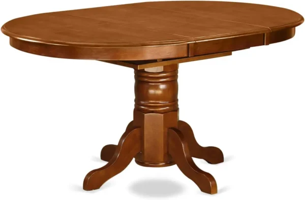 5-Piece Modern Dining Set: Oval Wooden Table with Butterfly Leaf and 4 Sturdy Chairs (42x60 Inch) - Image 2