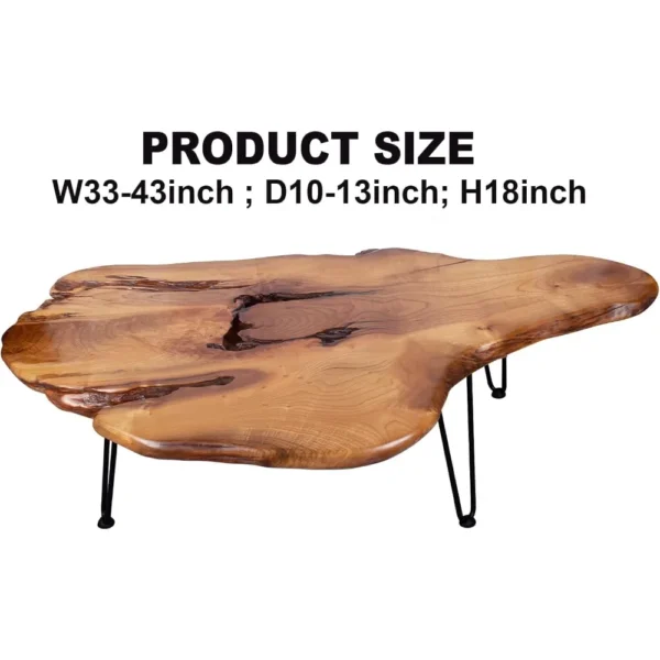 DUTRIEUX Live Edge Natural Wood Coffee Table, 35” x 20” - Image 2