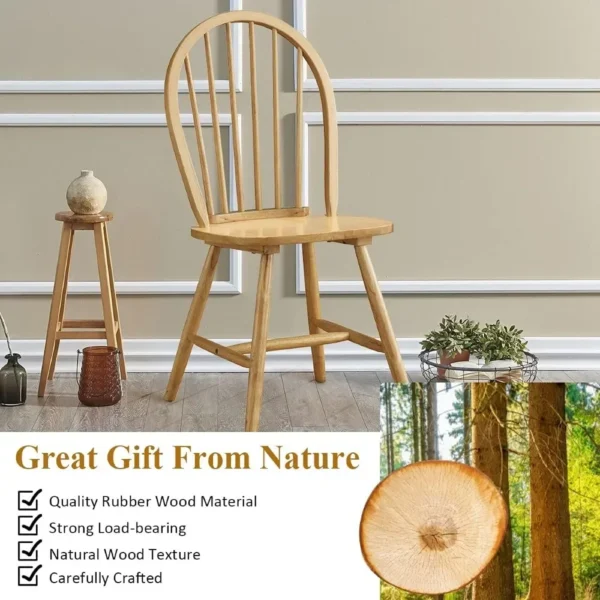 Set of 4 Windsor Chairs, Wood Dining Chairs, French Country Armless Spindle Back Dining Chairs, Farmhouse Kitchen Dining - Image 5