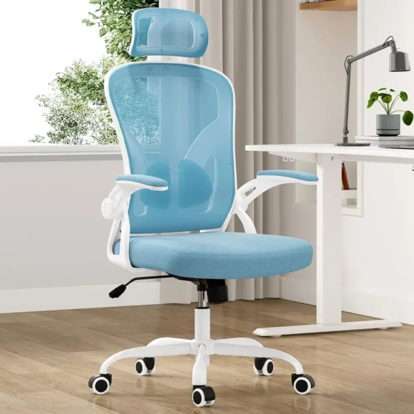 Ergonomic Office Chair with Headrest, Adjustable Lumbar Support, Flip-up Armrests, Breathable Mesh Back, 5-Year Warranty - Image 9