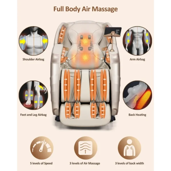 Full Body Zero Gravity SL Track Massage Chair with Yoga Stretching - Image 4