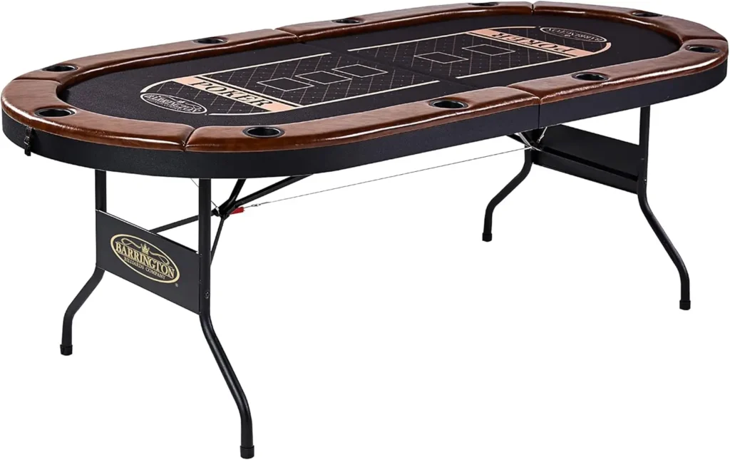 10-Player Folding Poker Table: Oval Card Table for Casino-Style Tournaments