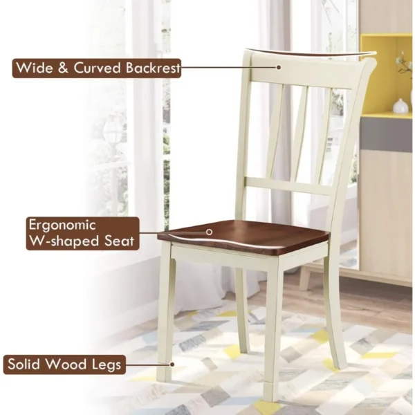 Elevate Your Dining Experience: Set of 4 Armless Wood Dining Chairs with Solid Rubberwood Frame - Image 4