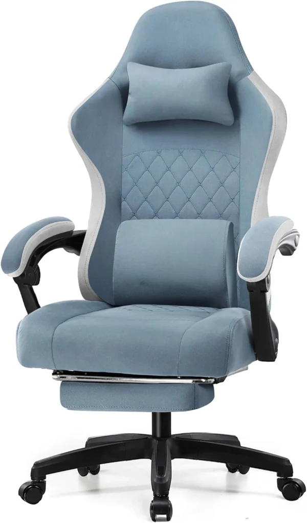 Ergonomic Gaming Chair with Pocket Spring Cushion, Linkage Armrests, Footrest, and High Back for Enhanced Comfort and Style - Image 8