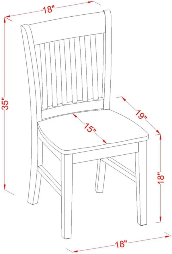 5-Piece Kitchen Set: Oval Linen White Table with Butterfly Leaf and 4 Dining Chairs (42x60 Inch) - Image 6