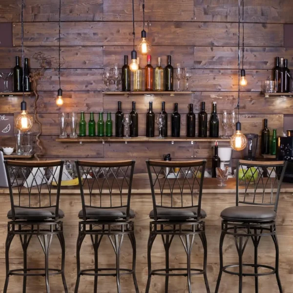 Sheridan Rustic Swivel Bar Stools Set of 6 - Image 6