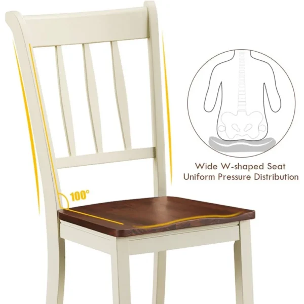 Elevate Your Dining Experience: Set of 4 Armless Wood Dining Chairs with Solid Rubberwood Frame - Image 6