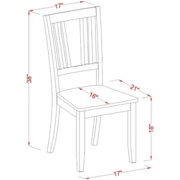 Dudley Kitchen Dining Faux Leather Upholstered Wood Chairs, Set of 2, Mahogany Finish - Image 4