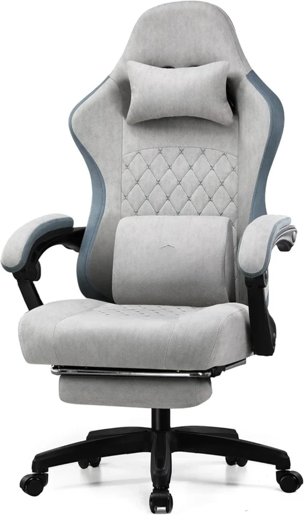 Ergonomic Gaming Chair with Pocket Spring Cushion, Linkage Armrests, Footrest, and High Back for Enhanced Comfort and Style - Image 7