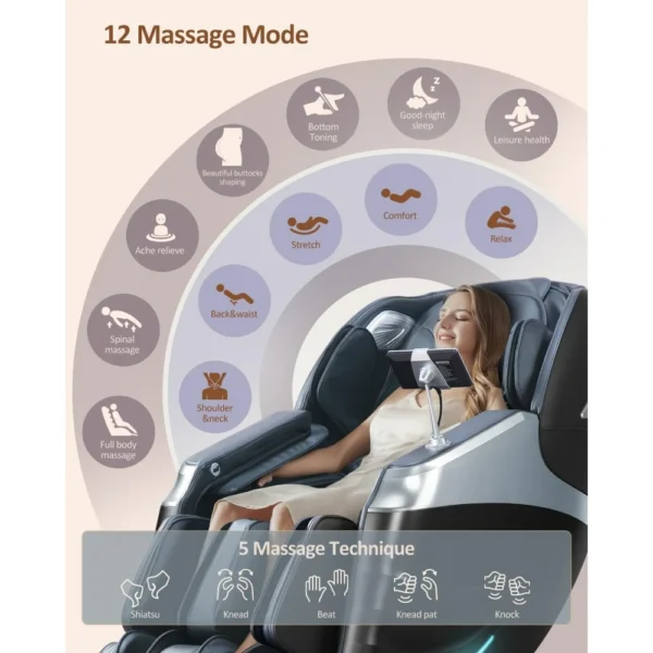 Full Body Zero Gravity SL Track Massage Chair with Yoga Stretching - Image 11