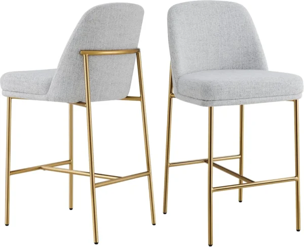 Counter Height Bar Stools Set of 2, FSC Certified Metal Barstools for Kitchen Island, 27" H Seat Height,Fabric - Image 9