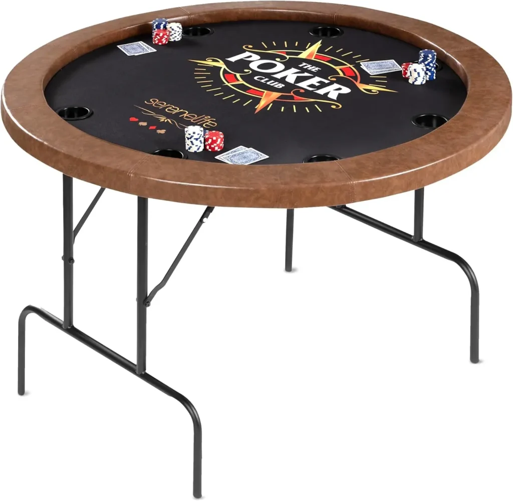 8-Player Round Foldable Poker Table: Premium Casino-Grade Poker Experience at Home