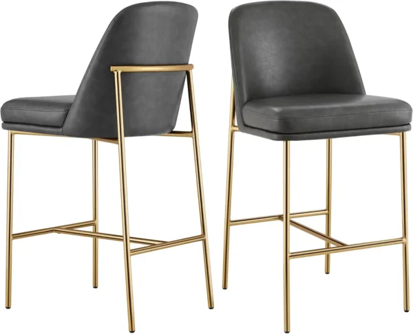 Counter Height Bar Stools Set of 2, FSC Certified Metal Barstools for Kitchen Island, 27" H Seat Height,Fabric - Image 7