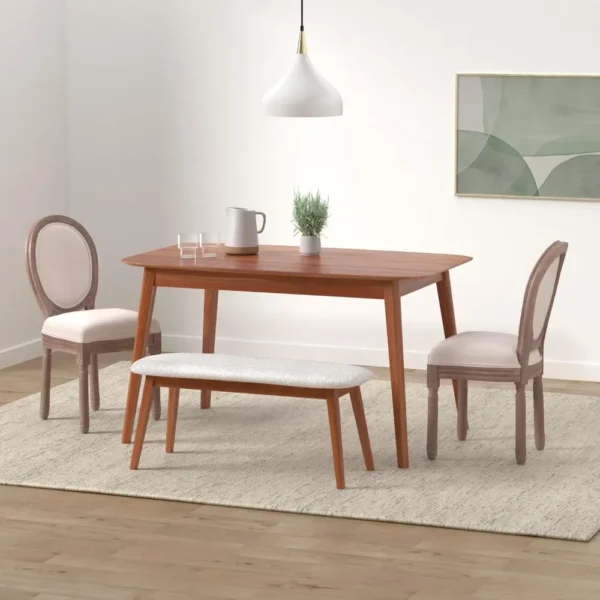French Country Dining Chairs Set of 6, Vintage Louis Chairs with Curved Backrest and Beautifully Carved Solid Wood Frame - Image 2