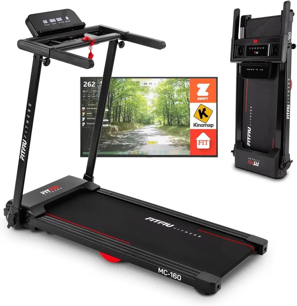 MC-160 Ultra Compact Folding Treadmill: 8 MPH Speed, 3 HP Power, 12 Training Programs