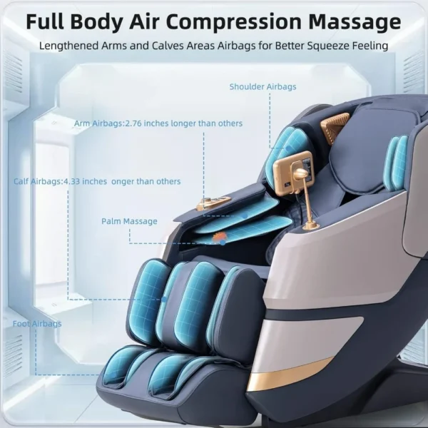 Acupressure Lounge Chair with Electric Footrest and Heated Massage - Image 19