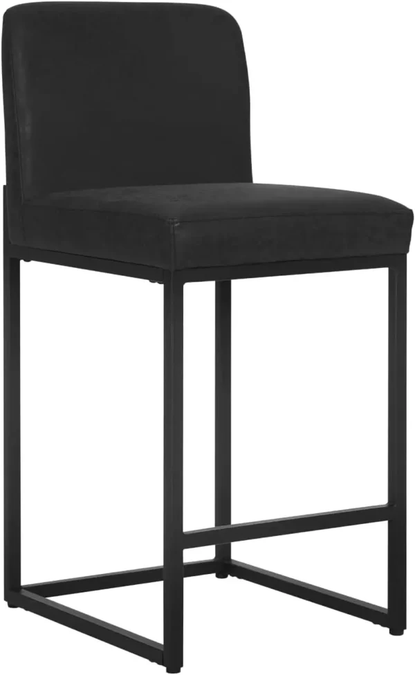 Black Bar Stools Set of 4 - Counter Height 24" Pu Leather Kitchen Modern Bar Chairs (Grey, Black, White And Gold Bv, White Gold) - Image 8