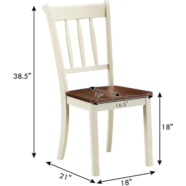 Elevate Your Dining Experience: Set of 4 Armless Wood Dining Chairs with Solid Rubberwood Frame - Image 3