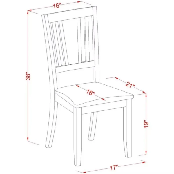Dudley Kitchen Dining Faux Leather Upholstered Wood Chairs, Set of 2, Mahogany Finish - Image 2