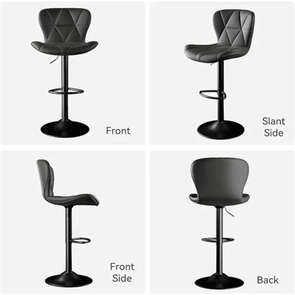 Adjustable Swivel Barstools with High Backrest - Set of 2 - Image 2