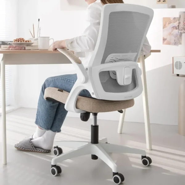 High Back Mesh Chair with Adjustable Height and Ergonomic Design for Home Office Computer Desk | Beige, Black, Grey | USA - Image 7