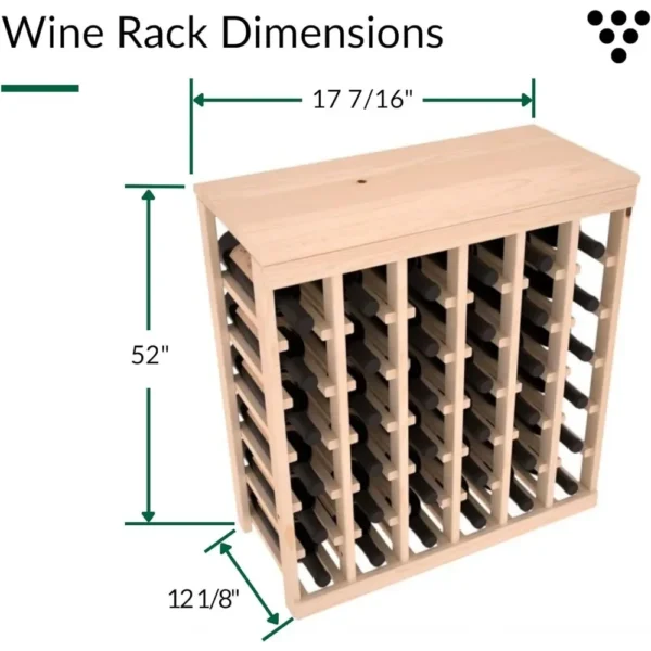 Living Series Table Top Wine Rack - Durable and Modular Wine Storage System, Redwood Unstained - Holds 36 Bottles - Image 3