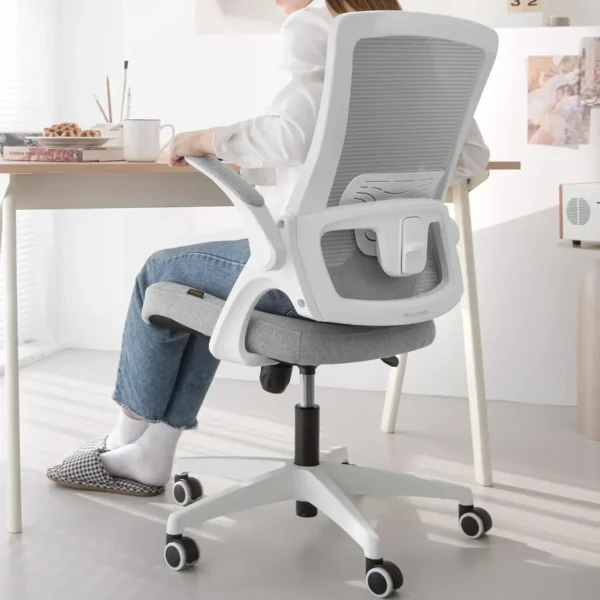 High Back Mesh Chair with Adjustable Height and Ergonomic Design for Home Office Computer Desk | Beige, Black, Grey | USA - Image 9
