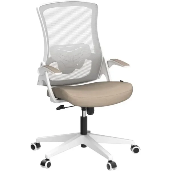 High Back Mesh Chair with Adjustable Height and Ergonomic Design for Home Office Computer Desk | Beige, Black, Grey | USA - Image 5